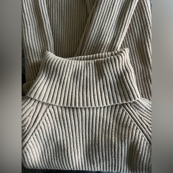 Women's Ribbed Tan Sweater - Picture 2 of 3